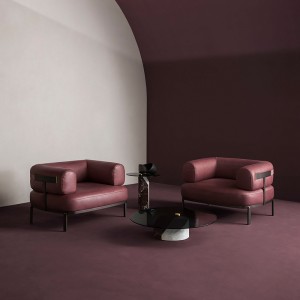 Italiensk design tempererat glas kaffebord modern marmor plint rund sida bord för vardagsrumsmöbler